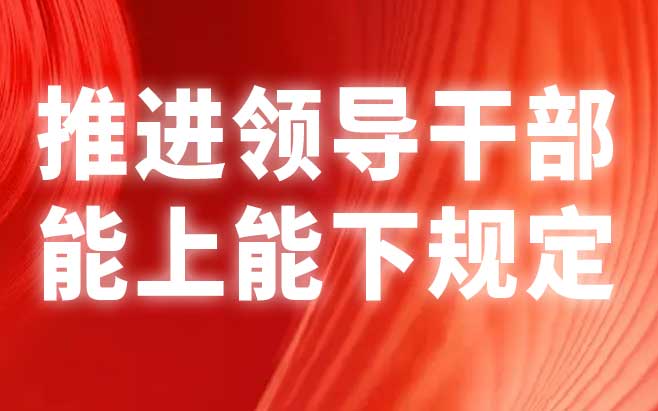 推进领导干部能上能下规定