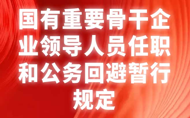 国有重要骨干企业领导人员任职和公务回避暂行规定