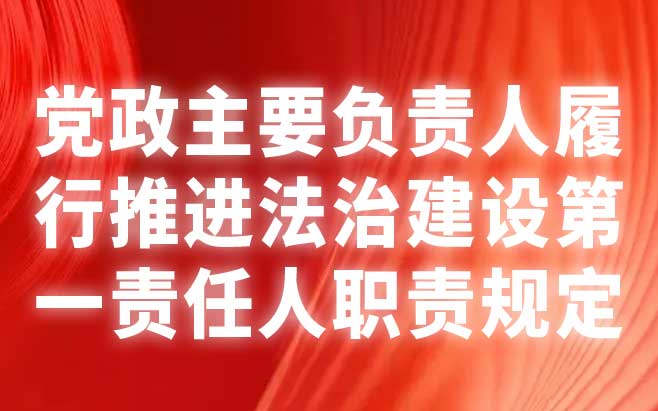 中办国办印发《党政主要负责人履行推进法治建设第一责任人职责规定》